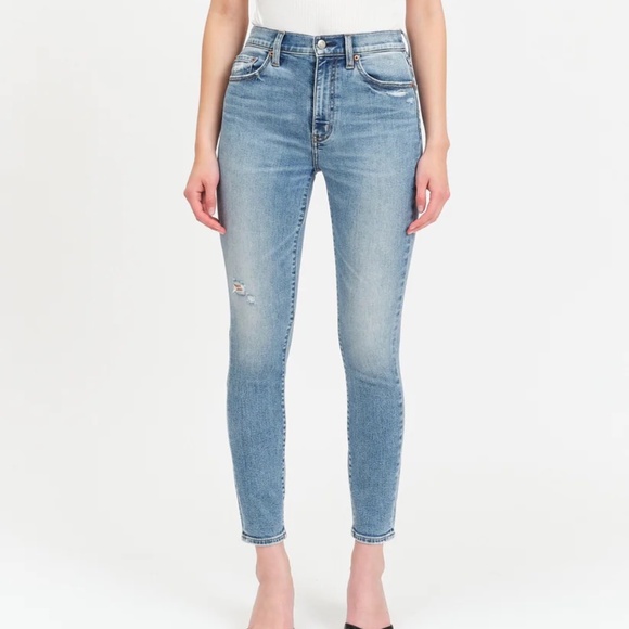Daze Denim Moneymaker Vintage Hug Stretch Denim Skinny Jeans Med Blue Wash SZ 31 - Picture 1 of 12
